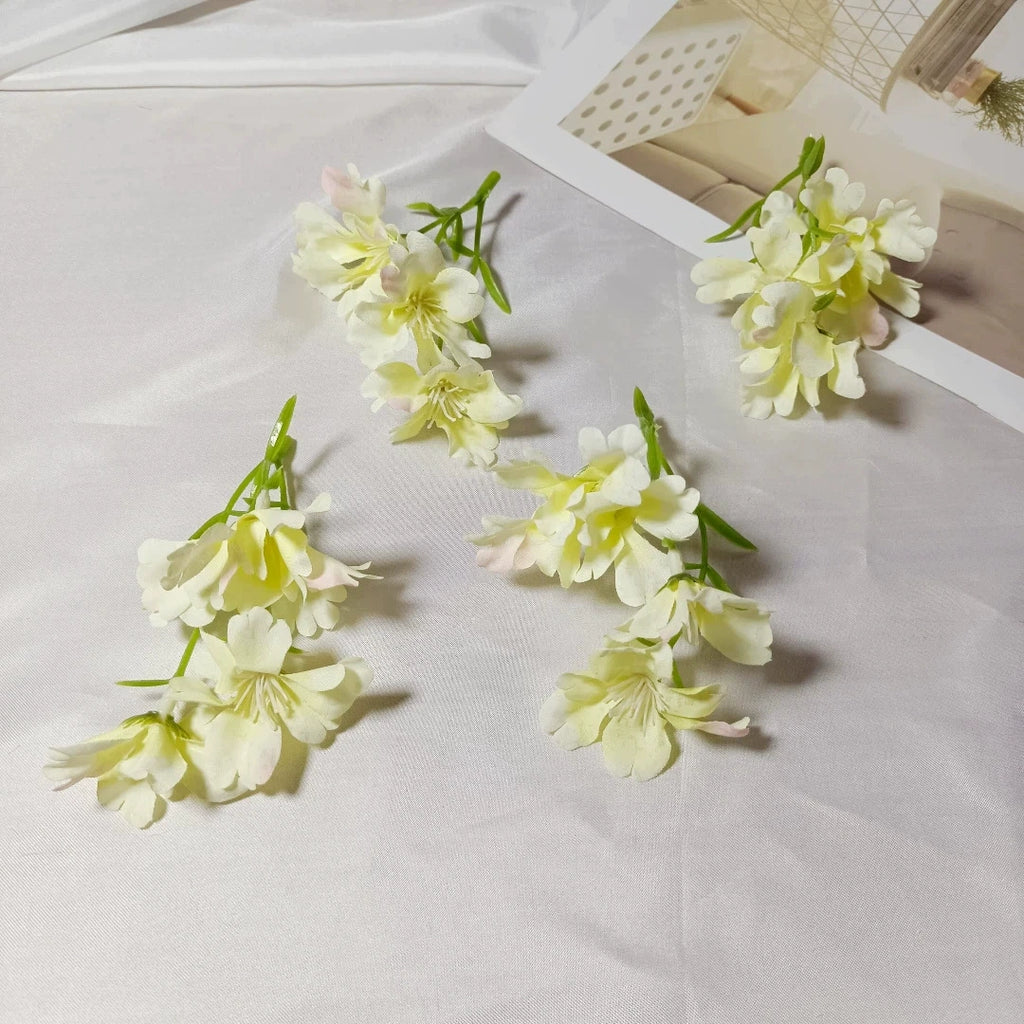 Small Faux Wildflower Stems, 4-Inch 3-Blossom Realistic Flowers for DIY Crafts, Wedding Corsages, Boutonnieres, Gift Toppers, Bulk Florals