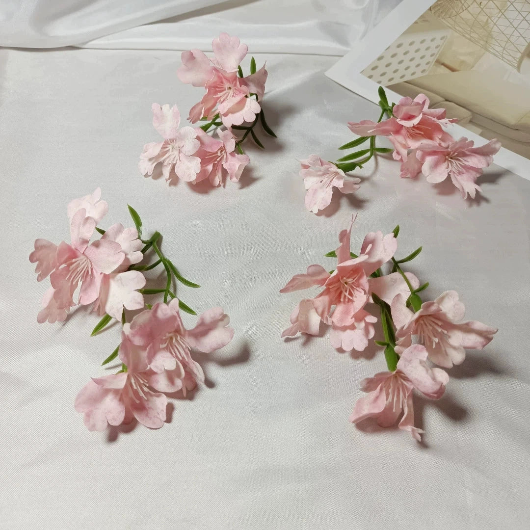Small Faux Wildflower Stems, 4-Inch 3-Blossom Realistic Flowers for DIY Crafts, Wedding Corsages, Boutonnieres, Gift Toppers, Bulk Florals