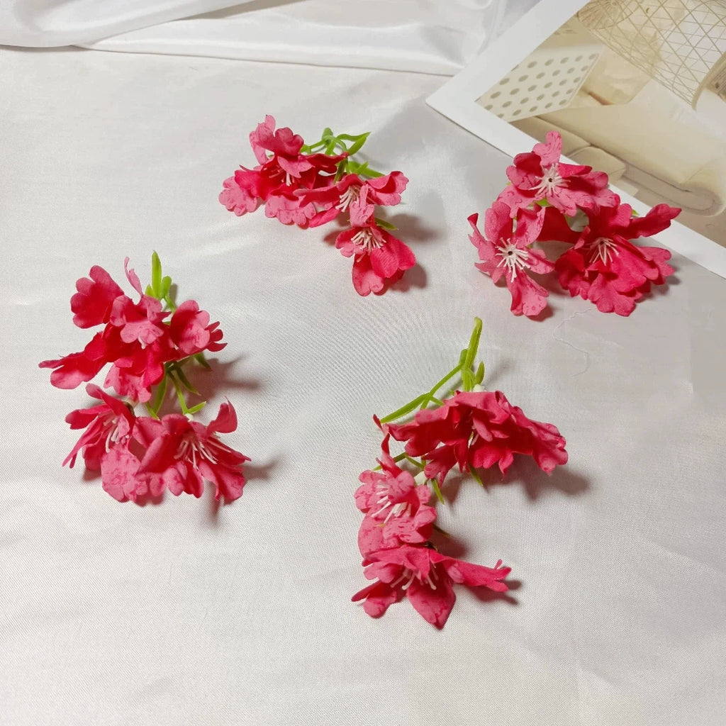 Small Faux Wildflower Stems, 4-Inch 3-Blossom Realistic Flowers for DIY Crafts, Wedding Corsages, Boutonnieres, Gift Toppers, Bulk Florals
