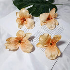 5-Pack Velvet Orchid Flower Heads, 3.5-Inch Realistic Faux Phalaenopsis Blooms, Wholesale Supplies for DIY Wedding Corsages, Boutonnières & Event Decor