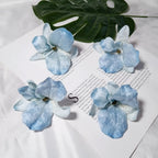 5-Pack Velvet Orchid Flower Heads, 3.5-Inch Realistic Faux Phalaenopsis Blooms, Wholesale Supplies for DIY Wedding Corsages, Boutonnières & Event Decor