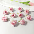 Mini Rose Heads 1.5", Realistic Faux Silk Flowers for DIY Crafts, Wedding Decor, Corsages, Boutonnieres & Gift Embellishments