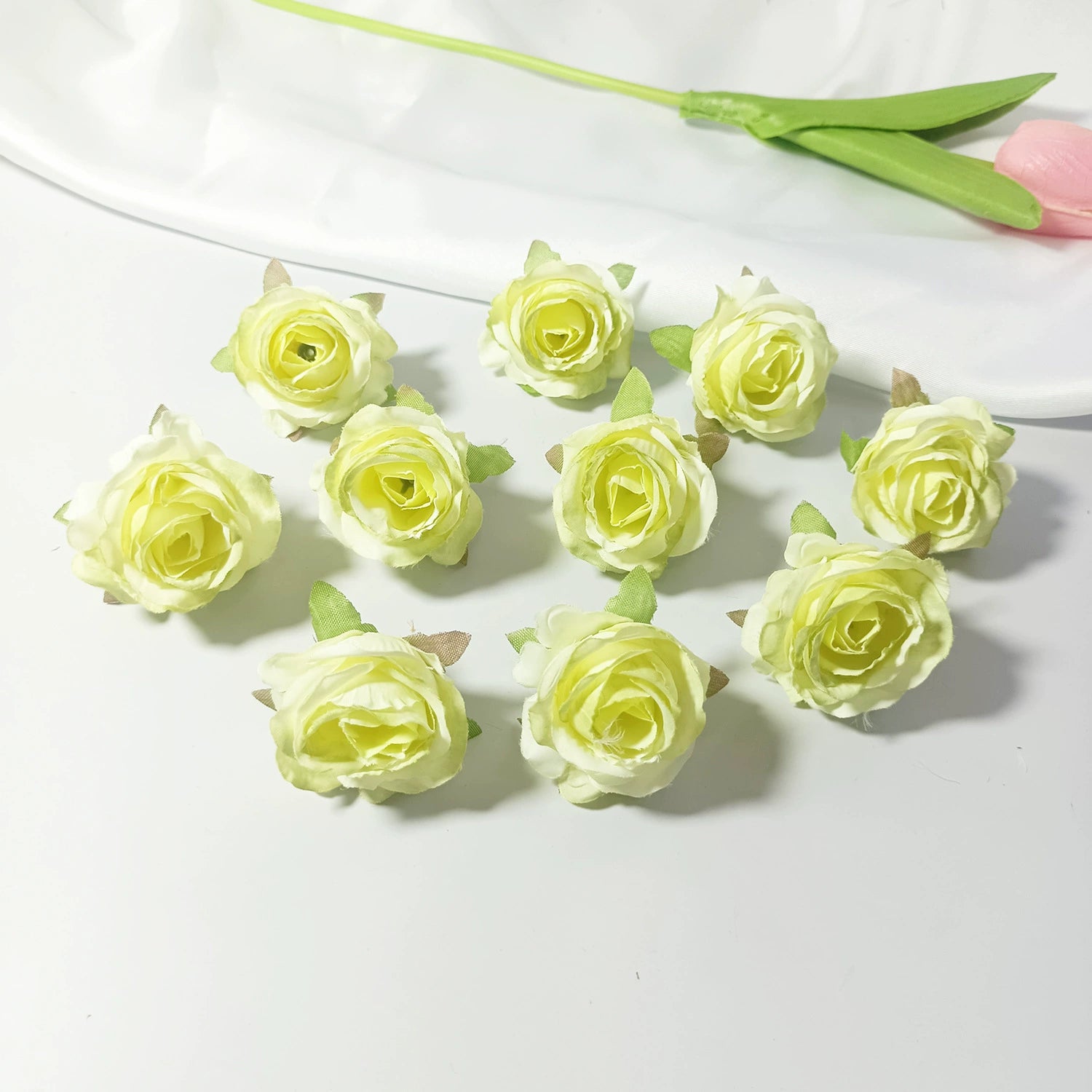 Mini Rose Heads 1.5", Realistic Faux Silk Flowers for DIY Crafts, Wedding Decor, Corsages, Boutonnieres & Gift Embellishments