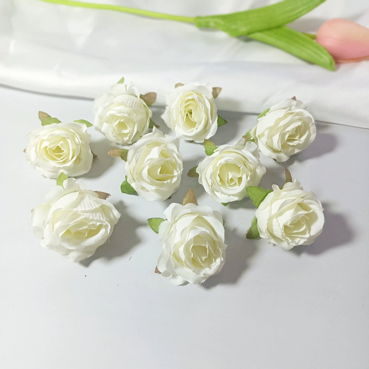 Mini Rose Heads 1.5", Realistic Faux Silk Flowers for DIY Crafts, Wedding Decor, Corsages, Boutonnieres & Gift Embellishments