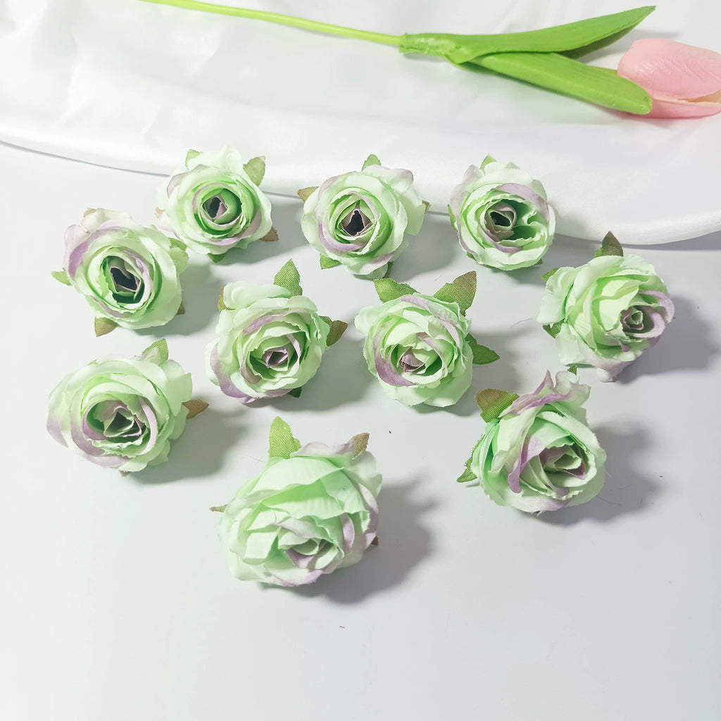 Mini Rose Heads 1.5", Realistic Faux Silk Flowers for DIY Crafts, Wedding Decor, Corsages, Boutonnieres & Gift Embellishments