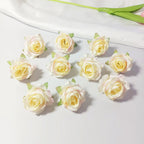 Mini Rose Heads 1.5", Realistic Faux Silk Flowers for DIY Crafts, Wedding Decor, Corsages, Boutonnieres & Gift Embellishments