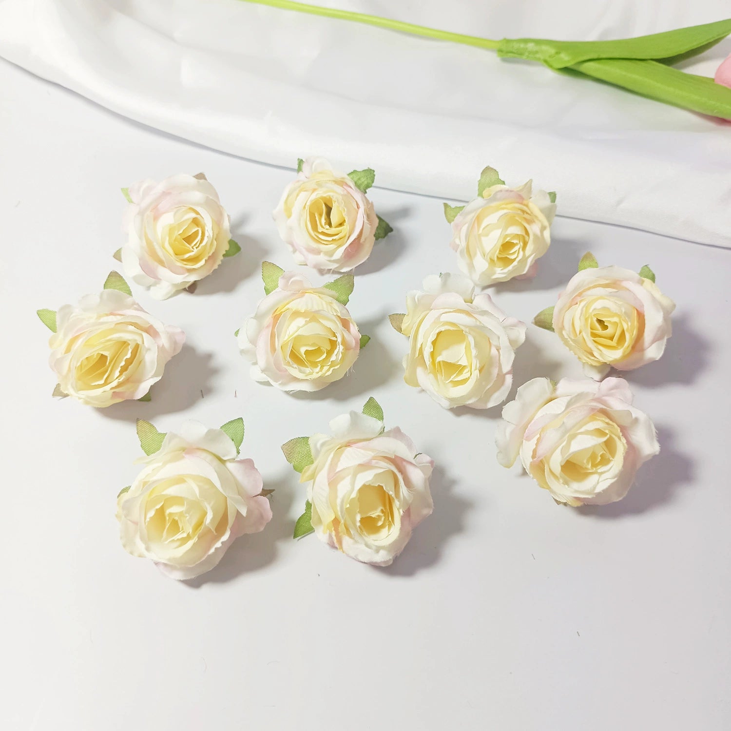 Mini Rose Heads 1.5", Realistic Faux Silk Flowers for DIY Crafts, Wedding Decor, Corsages, Boutonnieres & Gift Embellishments
