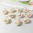Mini Rose Heads 1.5", Realistic Faux Silk Flowers for DIY Crafts, Wedding Decor, Corsages, Boutonnieres & Gift Embellishments