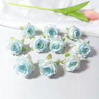 Mini Rose Heads 1.5", Realistic Faux Silk Flowers for DIY Crafts, Wedding Decor, Corsages, Boutonnieres & Gift Embellishments