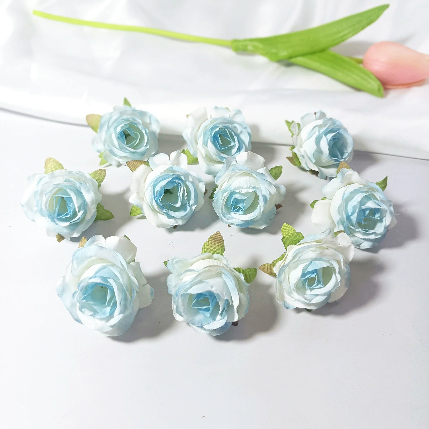 Mini Rose Heads 1.5", Realistic Faux Silk Flowers for DIY Crafts, Wedding Decor, Corsages, Boutonnieres & Gift Embellishments