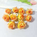 Mini Rose Heads 1.5", Realistic Faux Silk Flowers for DIY Crafts, Wedding Decor, Corsages, Boutonnieres & Gift Embellishments