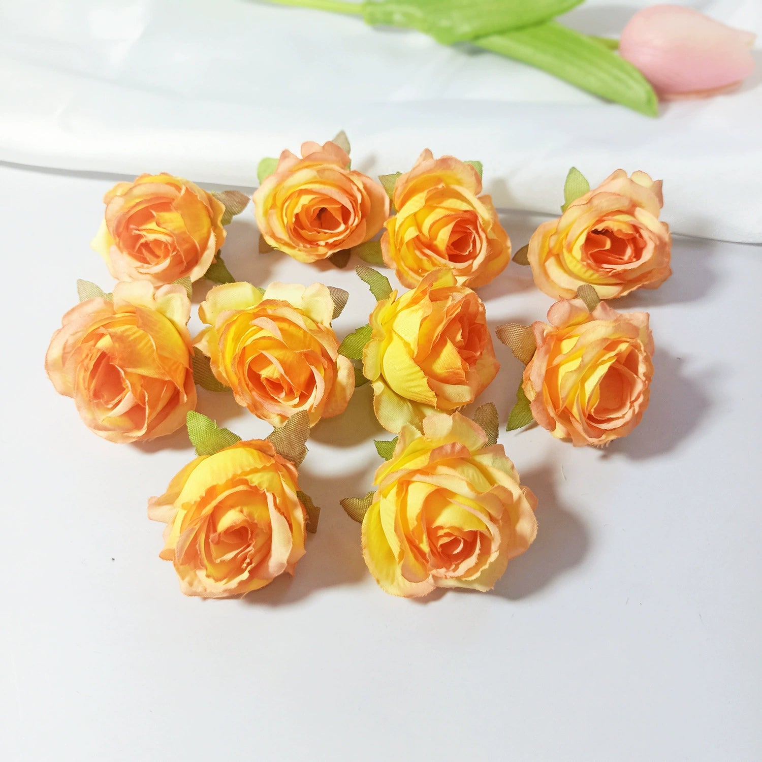 Mini Rose Heads 1.5", Realistic Faux Silk Flowers for DIY Crafts, Wedding Decor, Corsages, Boutonnieres & Gift Embellishments