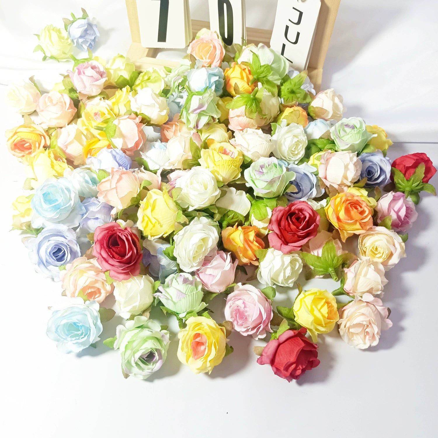 Mini Rose Heads 1.5", Realistic Faux Silk Flowers for DIY Crafts, Wedding Decor, Corsages, Boutonnieres & Gift Embellishments