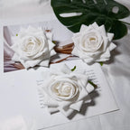 Velvet Curled Rose Heads, 3-Inch Faux Flowers for DIY Crafts, Wedding Boutonnieres, Corsages, Hair Accessories & Event Decor