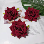 Velvet Curled Rose Heads, 3-Inch Faux Flowers for DIY Crafts, Wedding Boutonnieres, Corsages, Hair Accessories & Event Decor