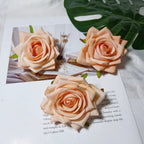 Velvet Curled Rose Heads, 3-Inch Faux Flowers for DIY Crafts, Wedding Boutonnieres, Corsages, Hair Accessories & Event Decor