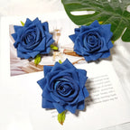 Velvet Curled Rose Heads, 3-Inch Faux Flowers for DIY Crafts, Wedding Boutonnieres, Corsages, Hair Accessories & Event Decor