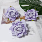 Velvet Curled Rose Heads, 3-Inch Faux Flowers for DIY Crafts, Wedding Boutonnieres, Corsages, Hair Accessories & Event Decor
