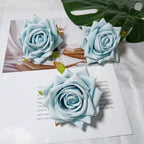Velvet Curled Rose Heads, 3-Inch Faux Flowers for DIY Crafts, Wedding Boutonnieres, Corsages, Hair Accessories & Event Decor