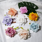 Velvet Curled Rose Heads, 3-Inch Faux Flowers for DIY Crafts, Wedding Boutonnieres, Corsages, Hair Accessories & Event Decor
