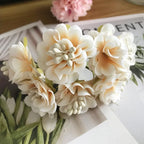 Mini Faux Wildflower Bouquet Pick, 4.5" Realistic Silk Hydrangea for DIY Crafts, Wired Floral Stems for Wreaths, Corsages, Gift Toppers, Wedding