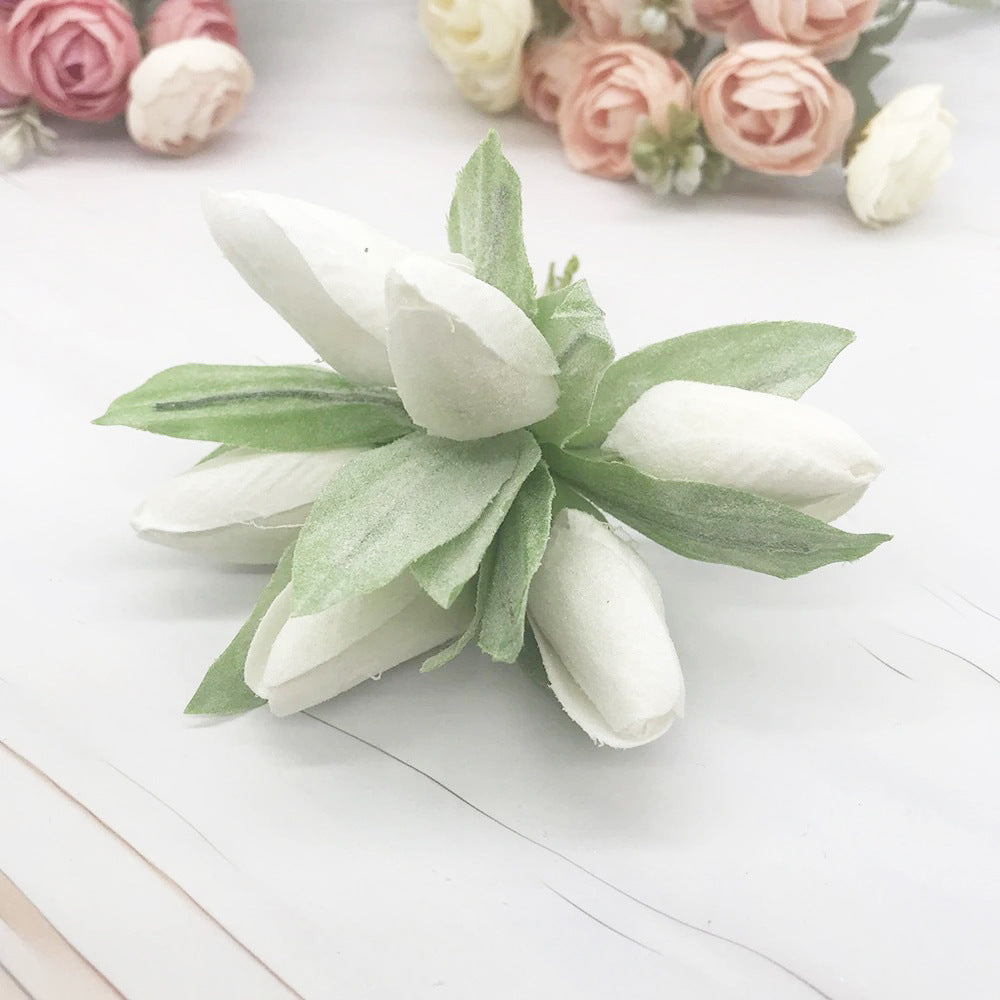 Frosted Mini Tulip Bouquet, 5.5", 6 Stems of Realistic Faux Tulips for DIY Wedding Crafts, Corsages, Small Vases & Home Decor Accents