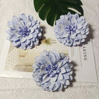 Dahlia Flower Heads, Set of 3, 4-Inch Realistic Faux Blooms for DIY Wedding Corsages, Boutonnieres, and Elegant Gift Toppers