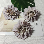 Dahlia Flower Heads, Set of 3, 4-Inch Realistic Faux Blooms for DIY Wedding Corsages, Boutonnieres, and Elegant Gift Toppers