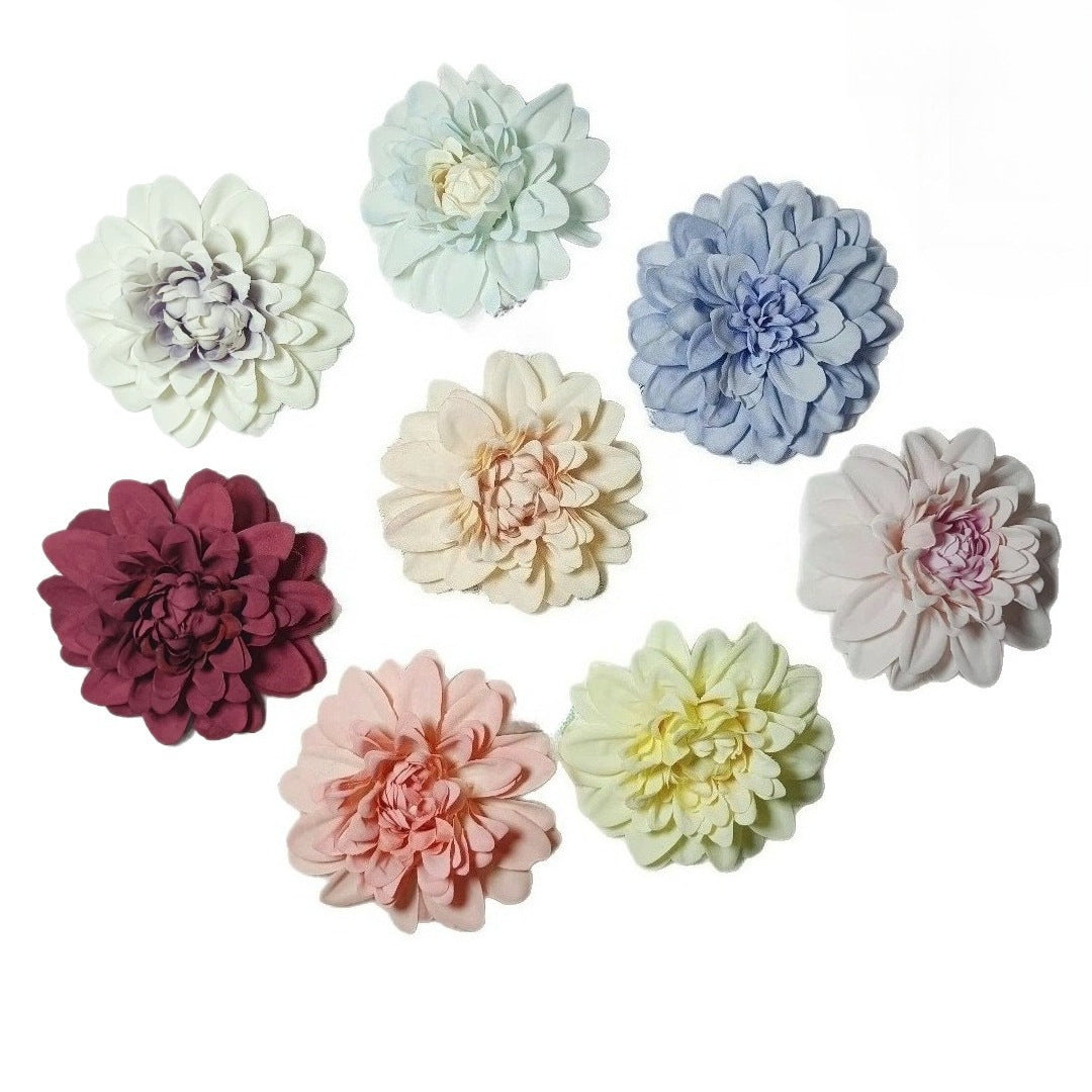 Dahlia Flower Heads, Set of 3, 4-Inch Realistic Faux Blooms for DIY Wedding Corsages, Boutonnieres, and Elegant Gift Toppers