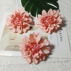 Dahlia Flower Heads, Set of 3, 4-Inch Realistic Faux Blooms for DIY Wedding Corsages, Boutonnieres, and Elegant Gift Toppers