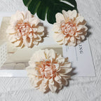 Dahlia Flower Heads, Set of 3, 4-Inch Realistic Faux Blooms for DIY Wedding Corsages, Boutonnieres, and Elegant Gift Toppers