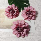 Dahlia Flower Heads, Set of 3, 4-Inch Realistic Faux Blooms for DIY Wedding Corsages, Boutonnieres, and Elegant Gift Toppers