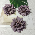 Dahlia Flower Heads, Set of 3, 4-Inch Realistic Faux Blooms for DIY Wedding Corsages, Boutonnieres, and Elegant Gift Toppers
