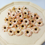 50-Pack Small Silk Daisy Heads, 1.5" Faux Cosmos Flowers for DIY Crafts, Wreaths, Wedding Decor & Event Floristry, Bulk Floral Supplies