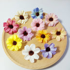 50-Pack Small Silk Daisy Heads, 1.5" Faux Cosmos Flowers for DIY Crafts, Wreaths, Wedding Decor & Event Floristry, Bulk Floral Supplies