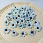 50-Pack Small Silk Daisy Heads, 1.5" Faux Cosmos Flowers for DIY Crafts, Wreaths, Wedding Decor & Event Floristry, Bulk Floral Supplies