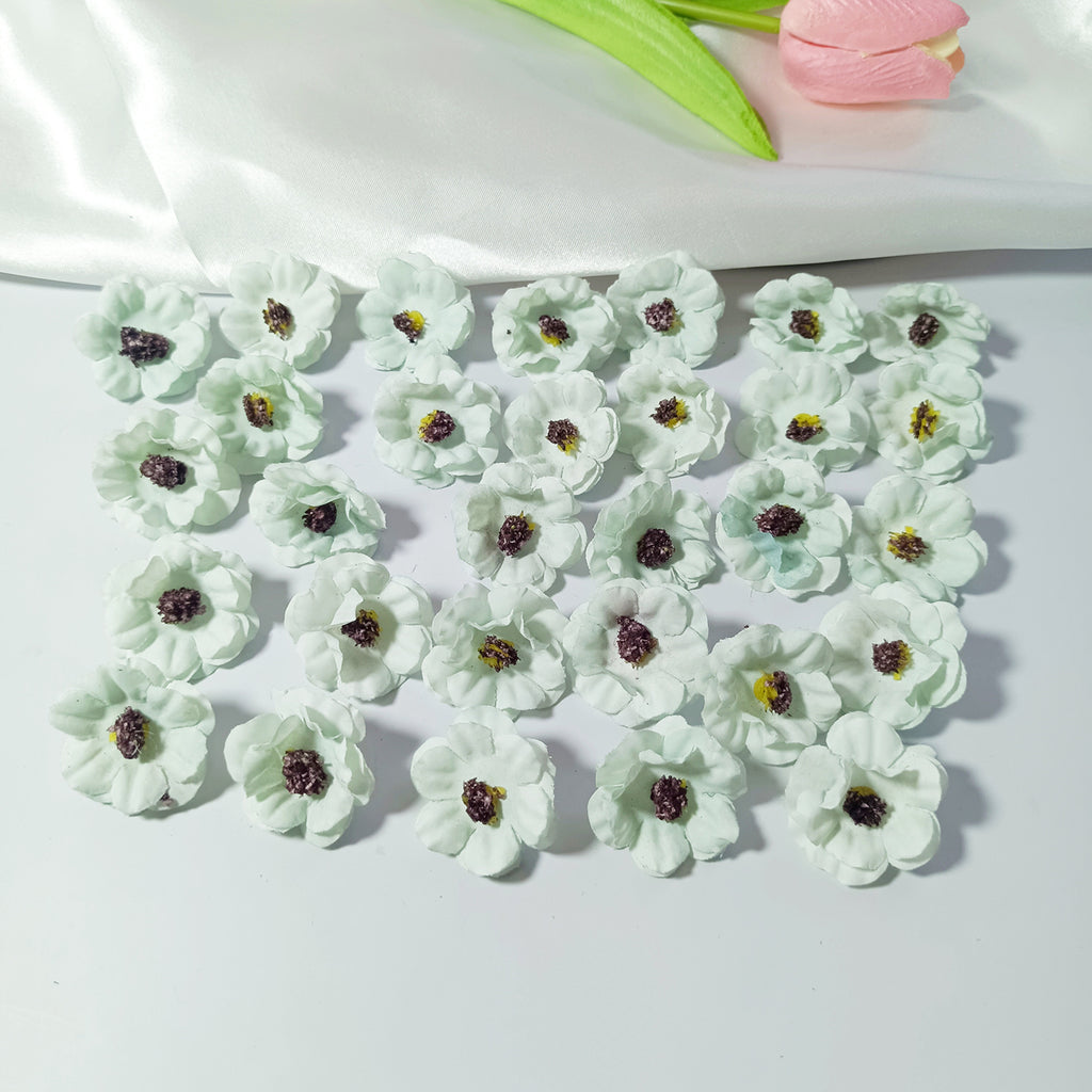 Bulk 100-Pack Mini Daisy Flower Heads, 1" Realistic Faux Flowers for DIY Wedding Crafts, Corsages & Millinery Embellishments