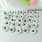 Bulk 100-Pack Mini Daisy Flower Heads, 1" Realistic Faux Flowers for DIY Wedding Crafts, Corsages & Millinery Embellishments