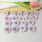 Bulk 100-Pack Mini Daisy Flower Heads, 1" Realistic Faux Flowers for DIY Wedding Crafts, Corsages & Millinery Embellishments