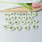 Bulk 100-Pack Mini Daisy Flower Heads, 1" Realistic Faux Flowers for DIY Wedding Crafts, Corsages & Millinery Embellishments