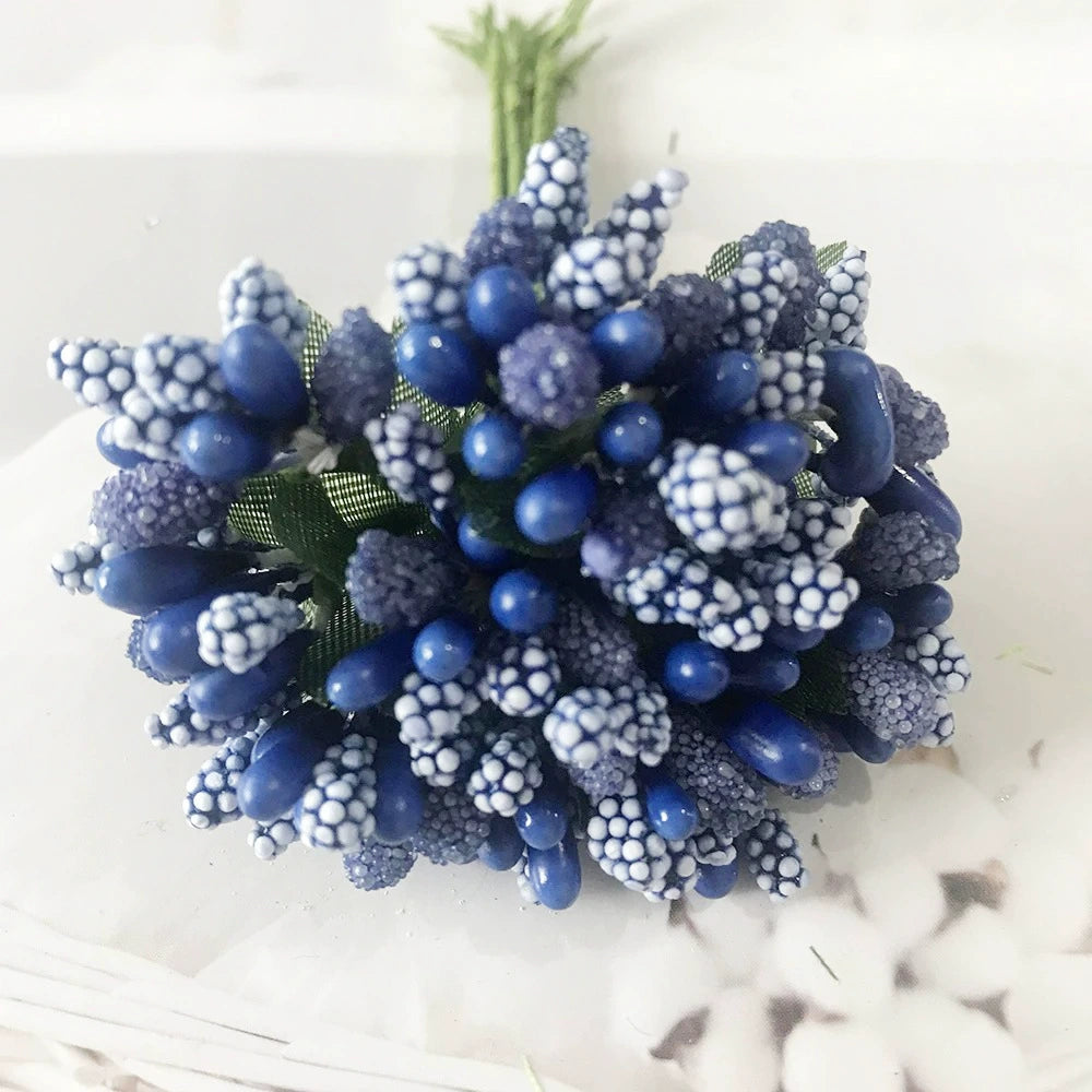 12-Stem Faux Berry Picks, Realistic Mini Berries with Leaves for DIY Crafts, Wreath Making, Wedding Corsages & Holiday Decor, 3.5-Inch