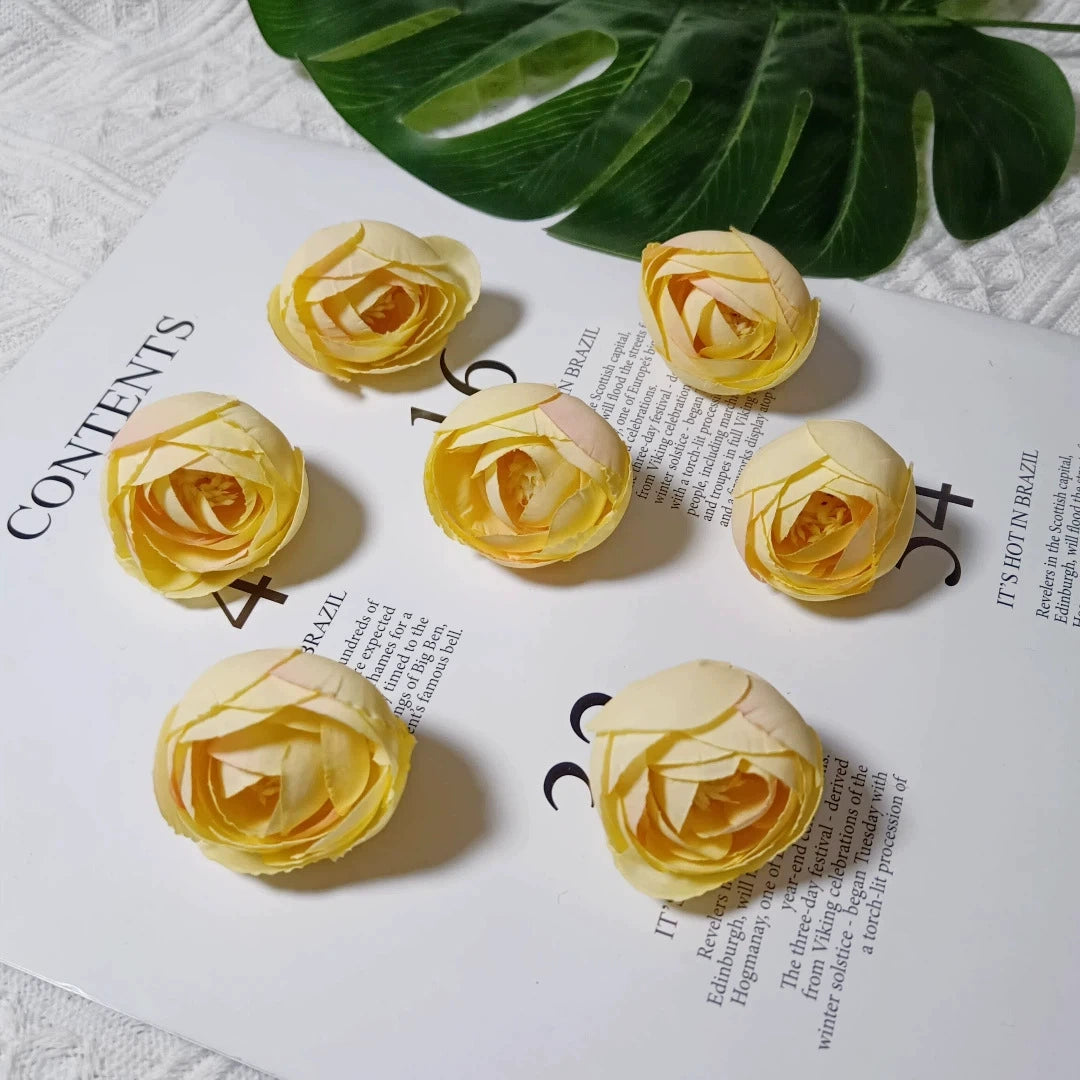 10 Pack Vintage-Style Faux Roses, 1.5" Real-Touch Flowers for DIY Crafts, Floral Arrangements, Home Decor, Weddings, Gift Packaging