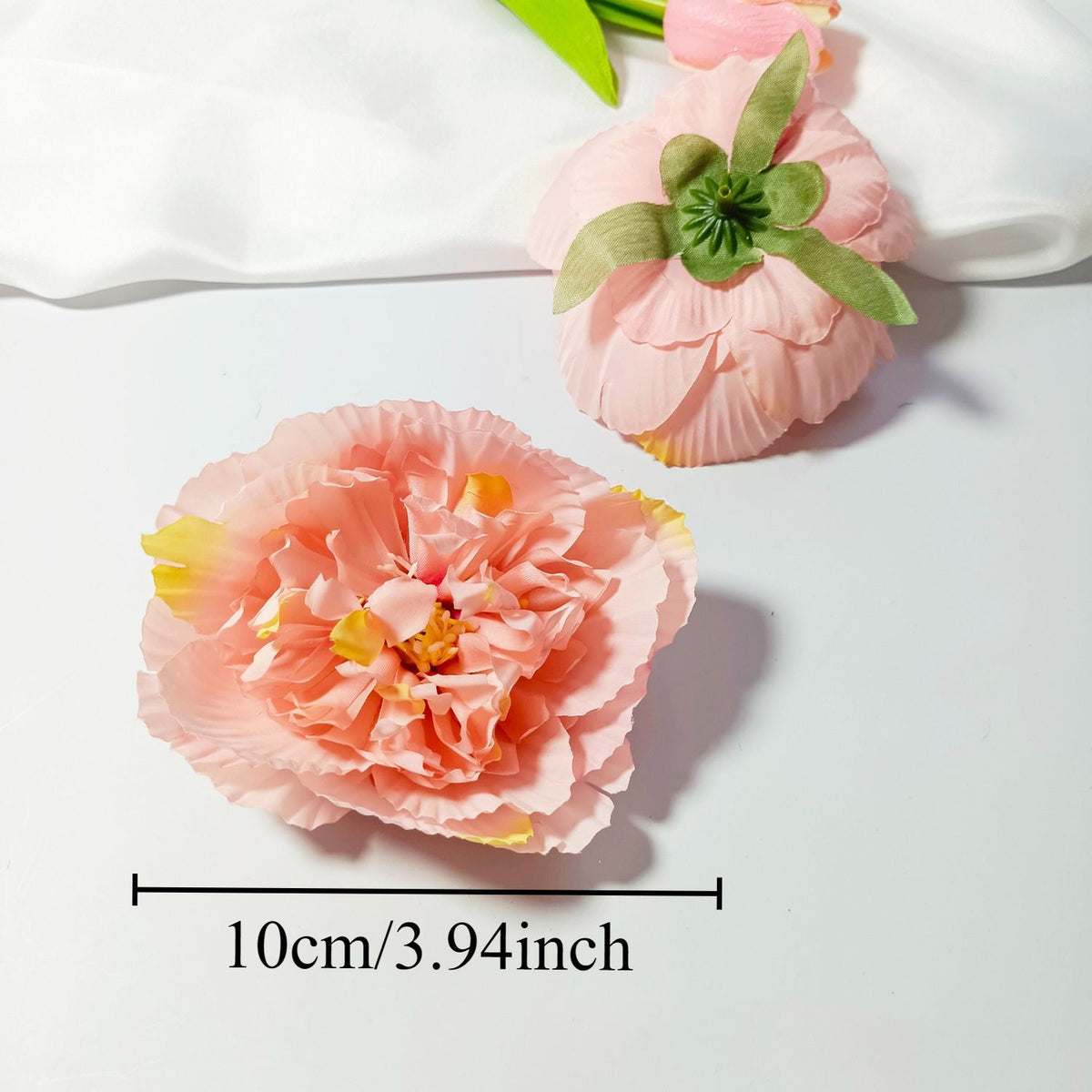 10-Pack Silk Peony Flower Heads, 4" Large Realistic Faux Peonies, Bulk Artificial Flowers for DIY Crafts, Wedding Decor, Corsages, Headdresses