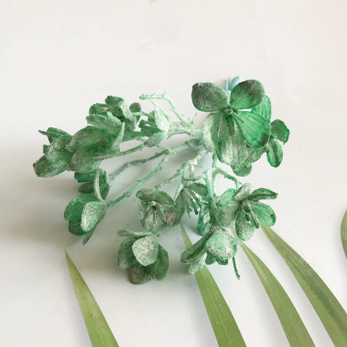 Artificial Frosted Greenery Picks, 6.5" Pine Mist Stems, Realistic Filler Foliage for DIY Wreaths, Weddings & Crafts, Available in 8 Colours