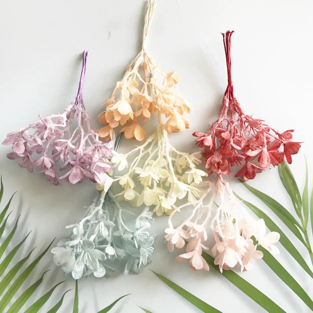 Artificial Frosted Greenery Picks, 6.5" Pine Mist Stems, Realistic Filler Foliage for DIY Wreaths, Weddings & Crafts, Available in 8 Colours