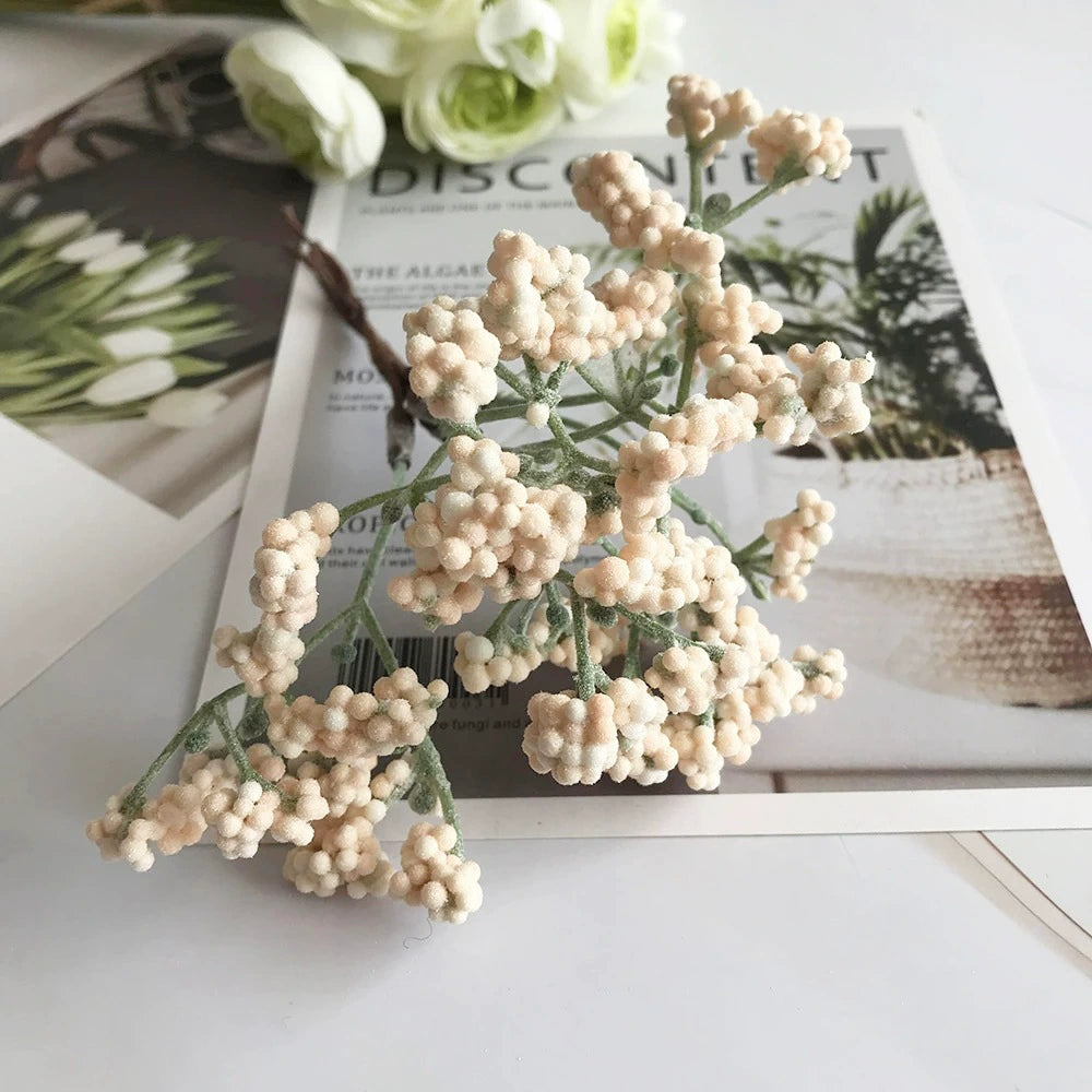 Artificial Baby's Breath Stems, 6.5" Mini Frosted Gypsophila Bunch for DIY Crafts, Wedding Bouquets, Corsages, Vase Filler, Bulk Options