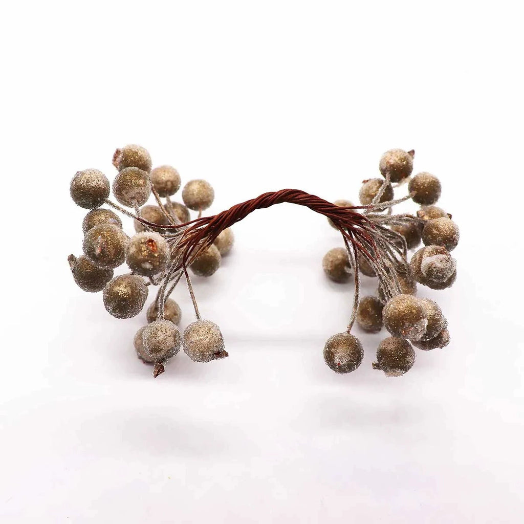 40 Pcs Artificial Berry Stems, 5.5" Wired Floral Picks with 0.5" Foam Berries, Bulk Craft Supplies for Wreaths, Holiday Decor, Wedding Bouquets & DIY Projects