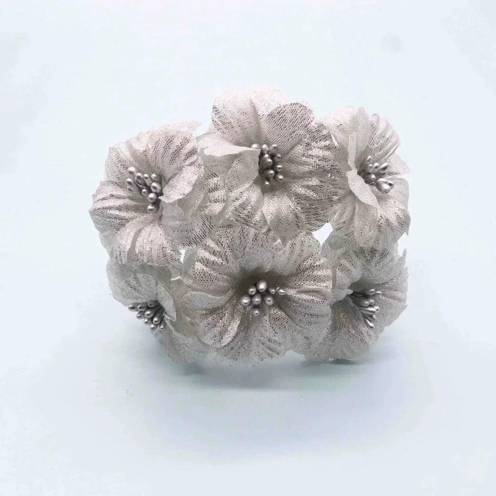 Realistic Faux Peony Bouquet in Gold and Silver, 4.5" Corsage for Weddings, Home Decor, DIY Gifts, Floral Arrangements