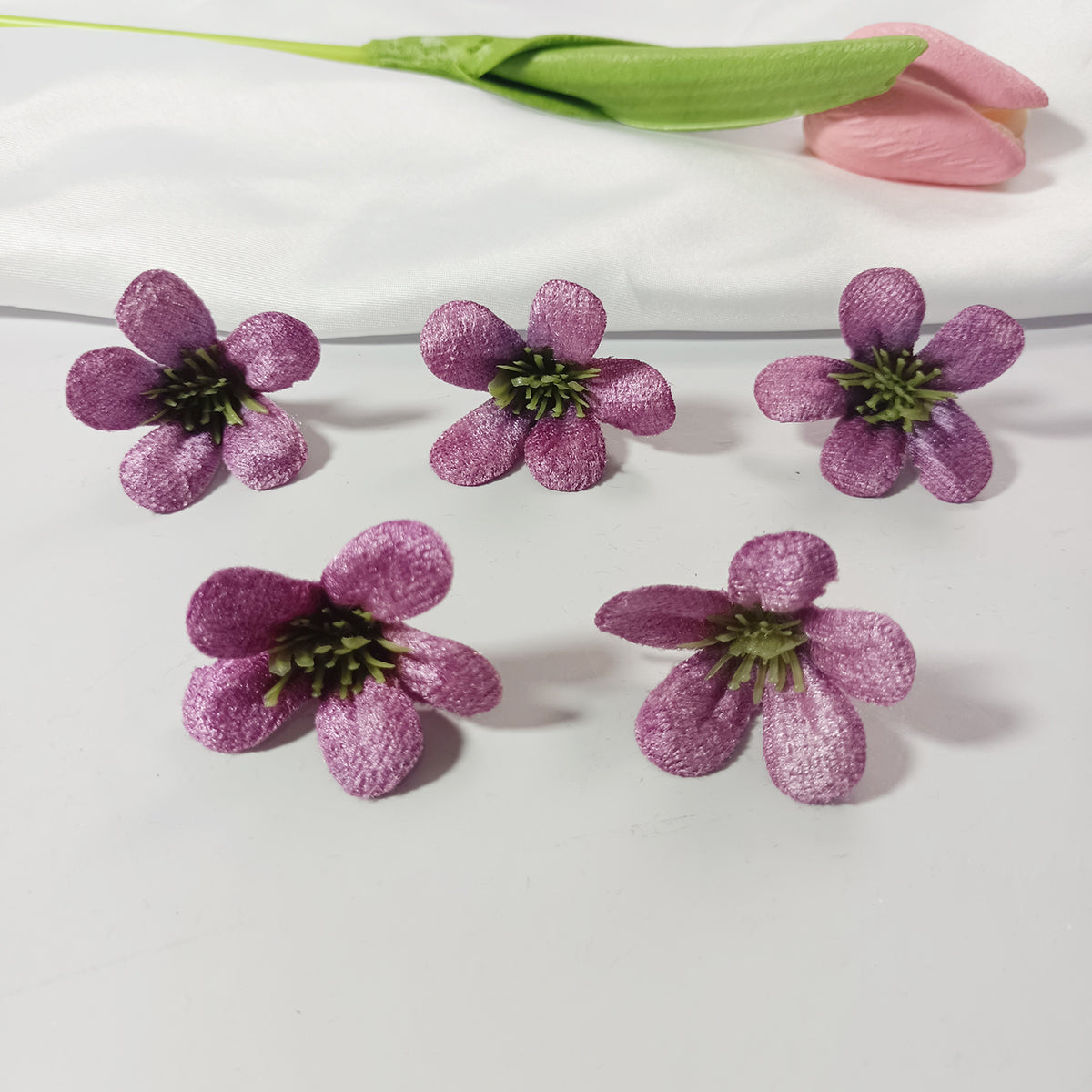 10 Pcs Faux Wildflower Heads, 1.5" Small Silk Flowers for DIY Crafts, Wedding Corsages, Wreath Making, Rustic Home Decor, Flower Walls