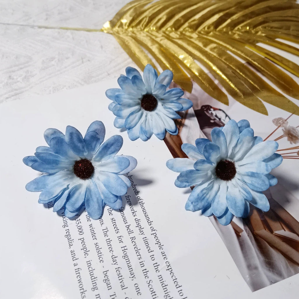 Realistic 3" Daisy Flower Heads, Soft Fabric, Perfect for DIY Wedding Decor, Home Accents, Gift Wrapping, Floral Arrangements